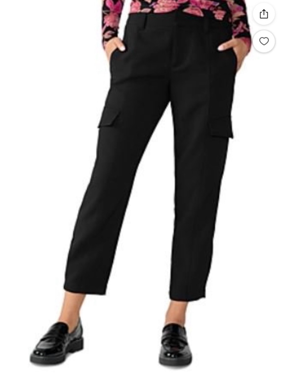 Sanctuary Women’s Black Cropped Cargo/Utility Capri Pants with Flap Pockets